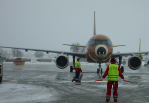 Berliner Flughafen im Winter