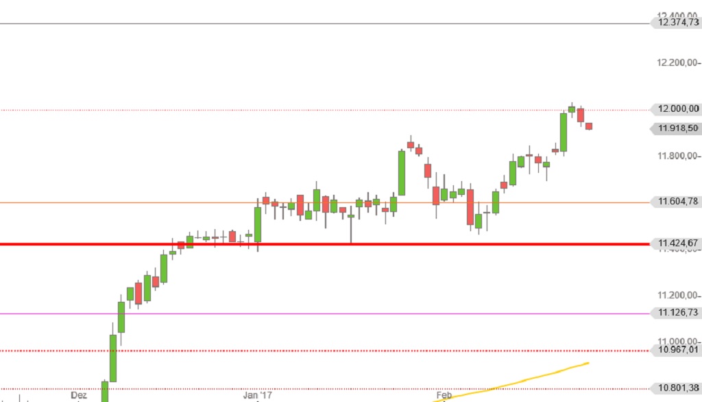 Februar DAX vor 12000 Punkte