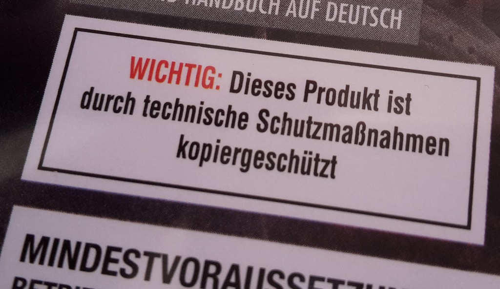 Kopierschutz Hinweis