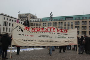 Aufstehen Kundgebung Transpi