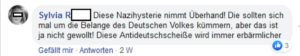 Nazi Spruch auf Facebook